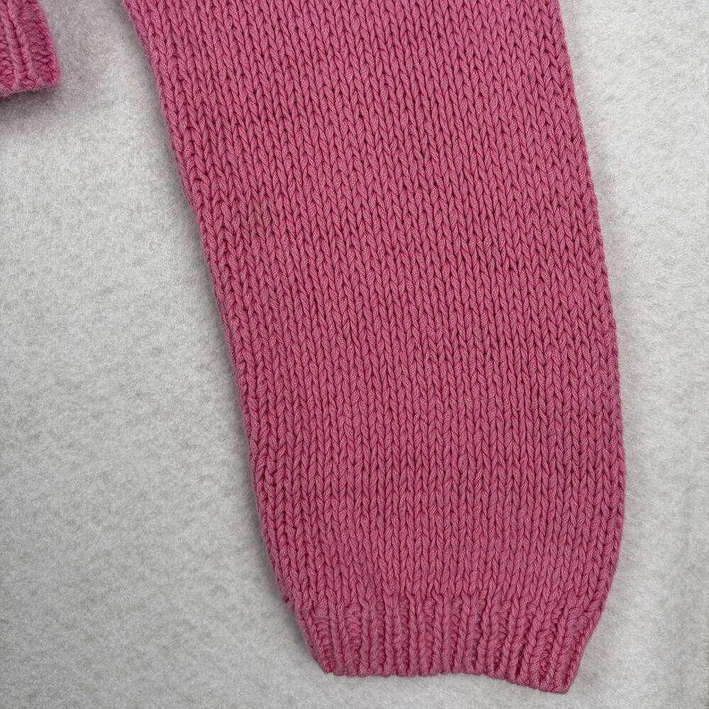 VTG Pierre Cardin Knit Cardigan Women's XL Pink Crop Linen Coquette Preppy Y2K - Picture 11 of 13